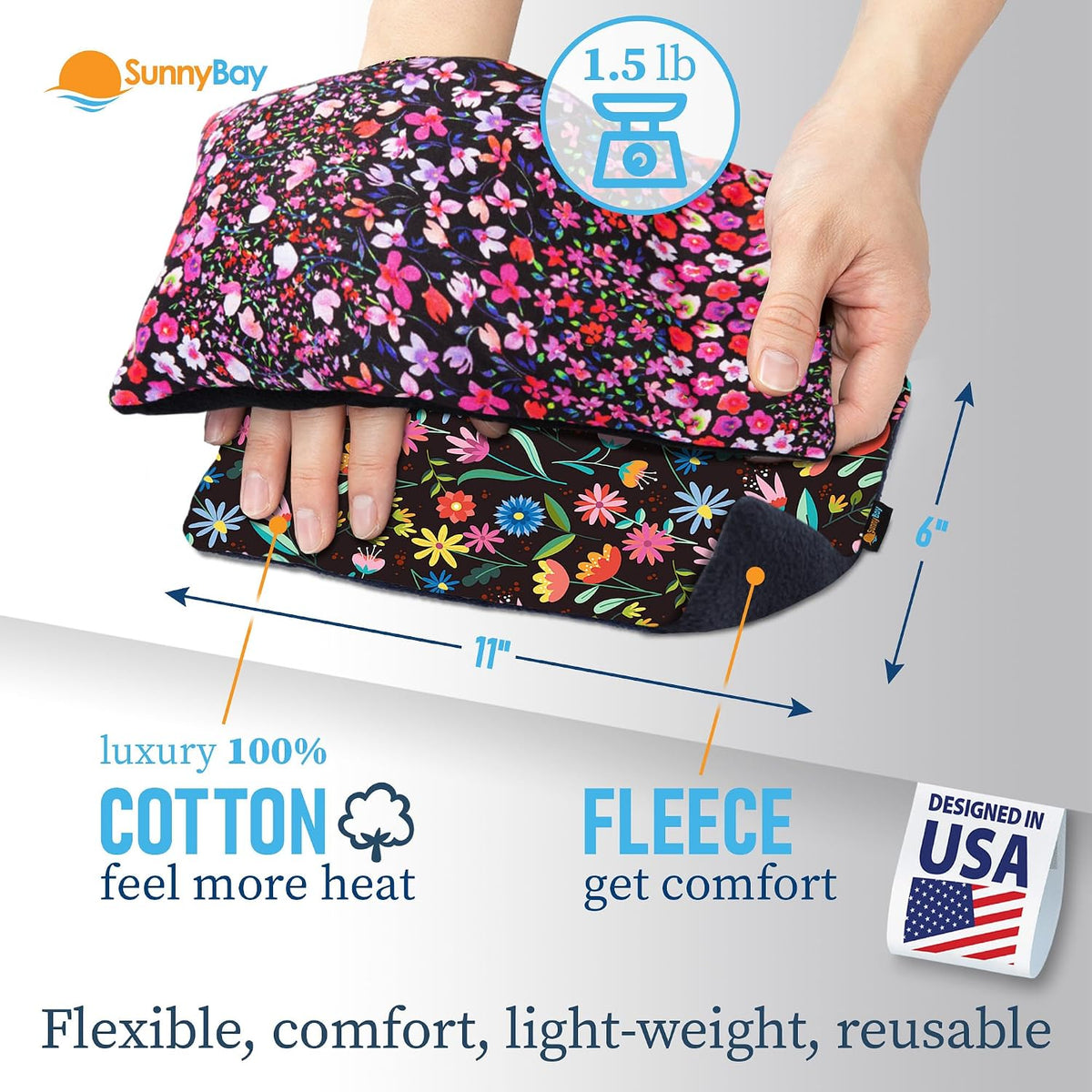 SunnyBay Heating Pad, Neck and Shoulder Wrap, 6x11 inch, Pink