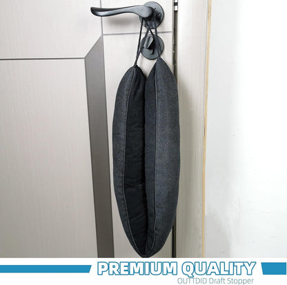 Weighted Door Draft Stopper, Under Door Seal for Bottom of Door, 36inch | Heavy Duty Under the Door Draft Blocker, Soundproof & Thermal Insulation, Noise & Wind Blocker, Black