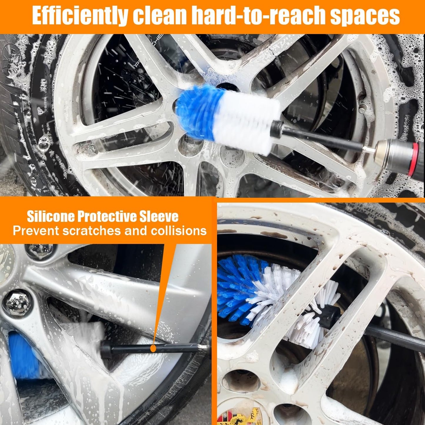 30Pcs Drill Brush Attachment Set,Drill Scrubber Brush Kit Include Scrub Pads, Sponge, Extend Attachment, Drill Cleaning Brush Attachment Set for Bathroom, Tub, Tile, Corner, Floor, Grout, Boat