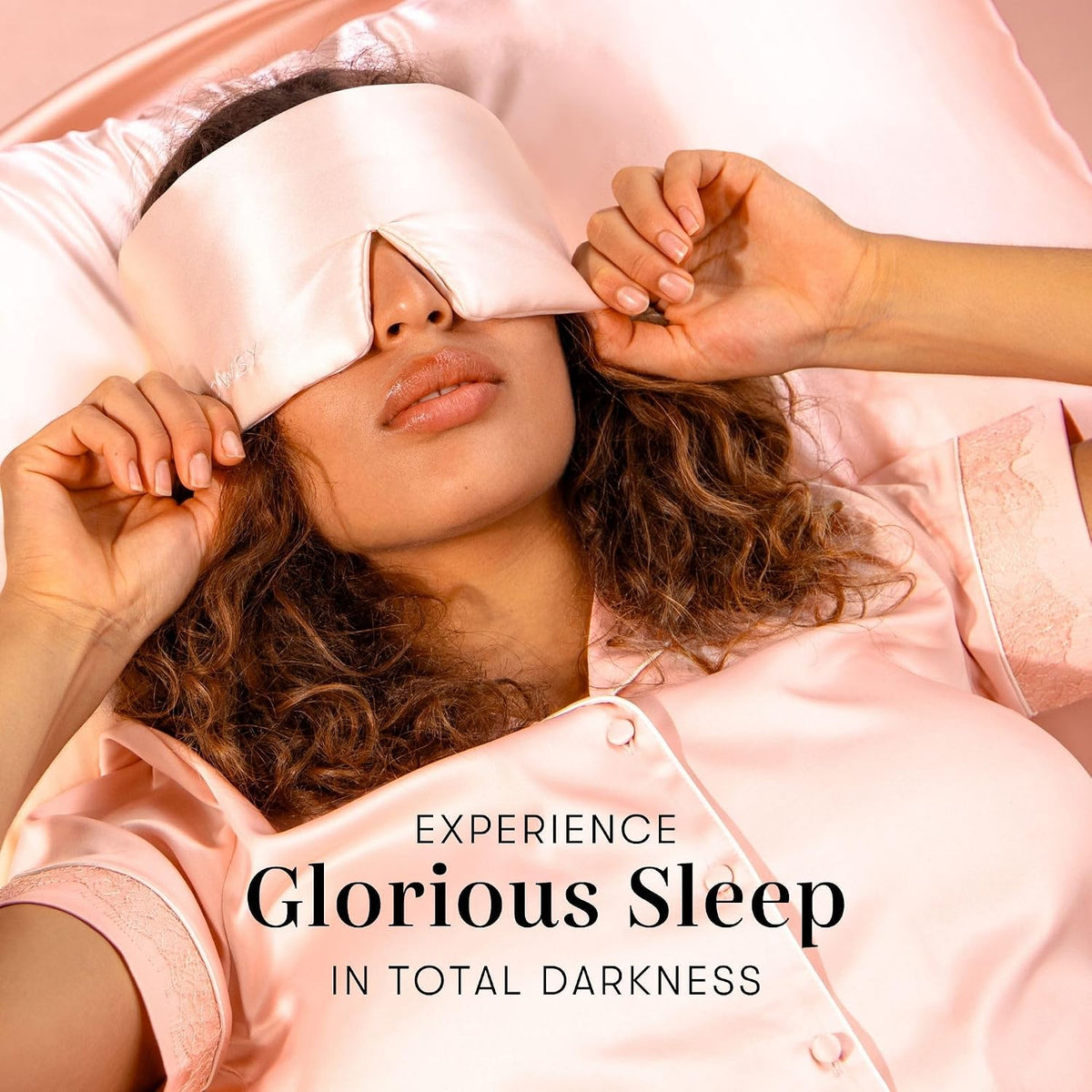 DROWSY Silk Sleep Mask - Face-Hugging, Padded Cocoon for Luxury Sleep in Total Darkness - 100% Pure Mulberry Silk, Skin-Hydrating & Adjustable (Midnight Blue)