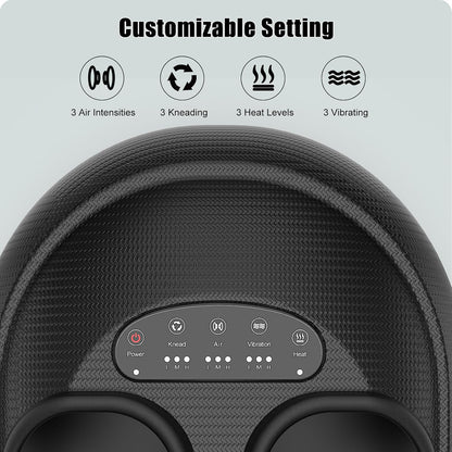 Shiatsu Foot Massager Machine with Heat : Deep Kneading Foot Massage with Vibration & Compression for Plantar Fasciitis & Neuropathy Pain Relief, Deep Tissue Foot Massager