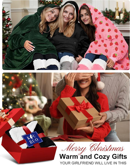 KFUBUO Wearable Heated Blanket Cordless Oversized Hoodie Sweatshirt