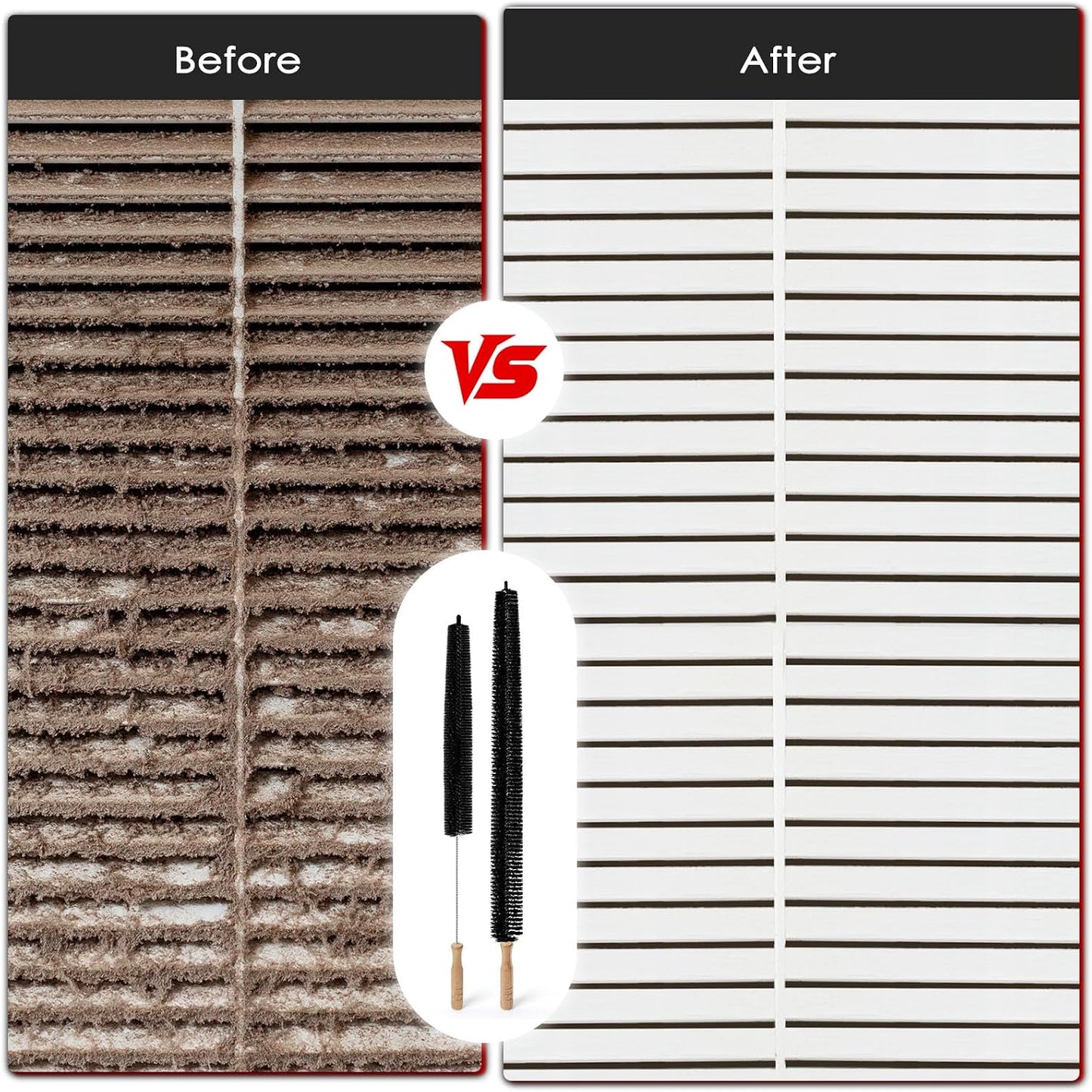 Dryer Vent Cleaner Kit, 2 Pack Dryer Lint Brush, 30 Inch Long Flexible Lint Remover, Refrigerator Coil Cleaning Brush, Home Essentials (Long-Style + Short-Style)