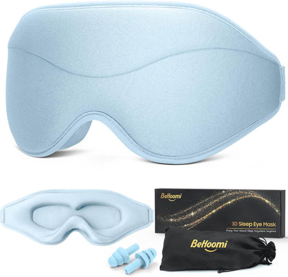 BeHoomi Sleep Mask, Premium Eye Mask for Sleeping, Total Blackout, Super Soft Comfort, Adjustable Fit, Upgraded 3D Ergonomic Designed Sleeping Mask for Home, Office, Travel, Meditation, Yoga, Pink
