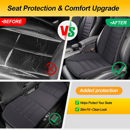 kingphenix Car Seat Cushion with Back Support Pillow, Memory Foam, Black | Memory Foam Car Cushion for Long Driving, Truck, Office Chair, Tailbone and Lower Back Support