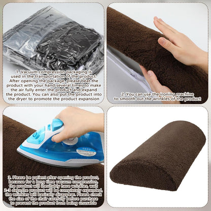 Wesiti Recliner Foot Pillow Cushion High Resilience Sherpa Memory Foam Bolster Sleeping Rest Multipurpose Half Roll Leg Pillow Suitable for Bed Chair Sofa Headrest Back Lumbar Leg Support(Dark Gray)