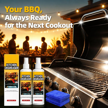 2PCS Barbecue Heavy Duty Degreaser Spray for Grill & Oven | Fast-acting grill cleaning spray, removes baked-on grease, for grills, air fryers, ovens, kitchen & patio, outdoor use