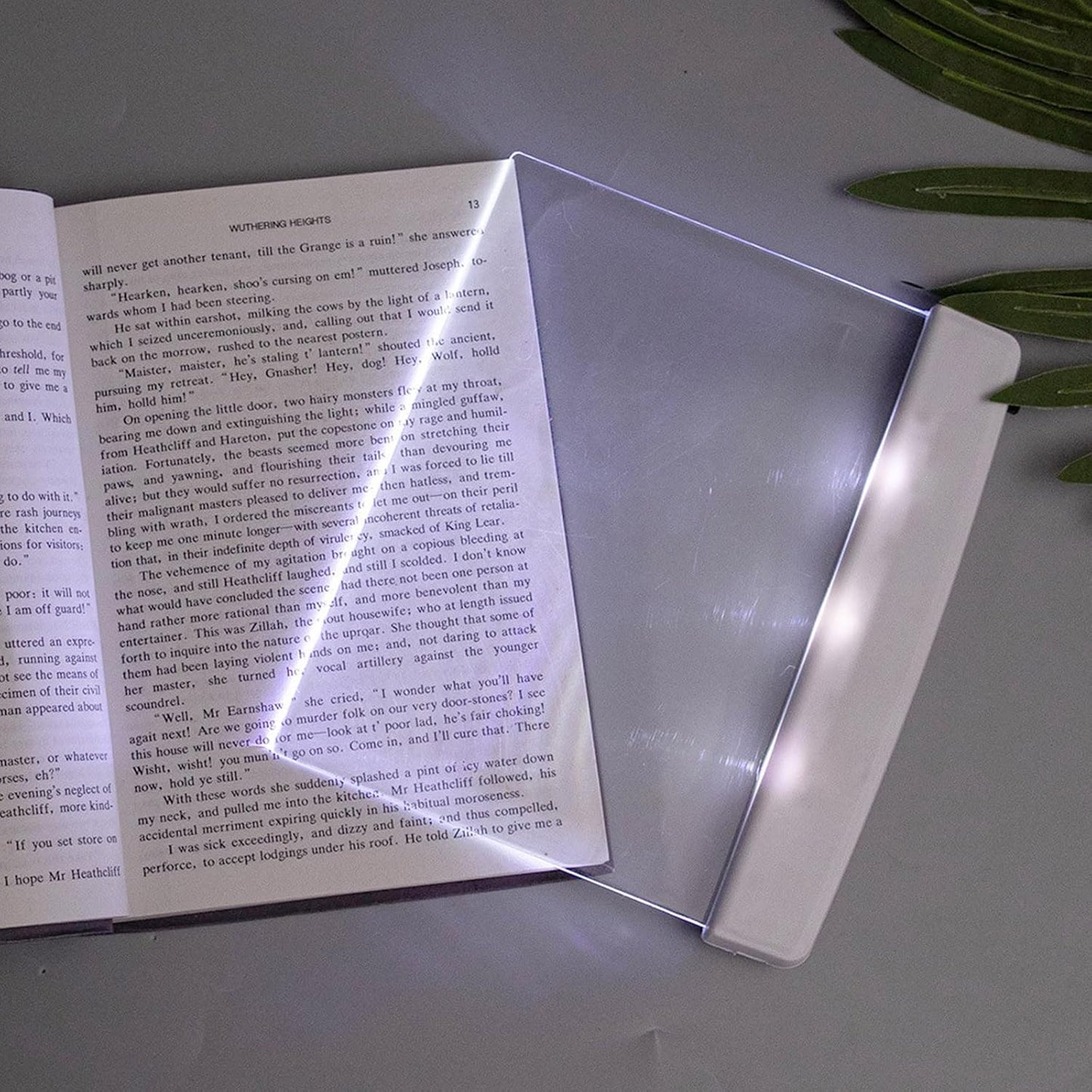 Juesi Flat Book Light Page Book Light for Reading in Bed at Night Clear LED Book Full Page Light Illuminator Panel Plate Lamp Board Wireless (White)