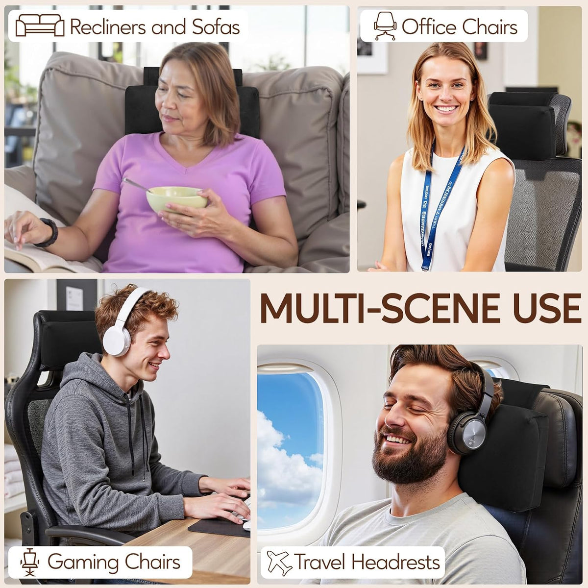 Neck Pillow for Recliner Chair, Adjustable Recliner Pillow for Headrest