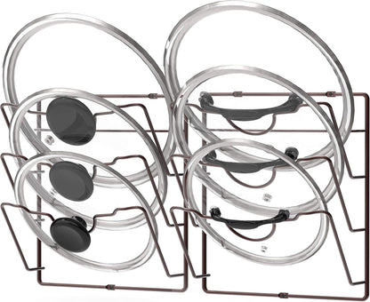 Simple Houseware 2-Pack Door/Wall Mount Pot Lid Organizer Rack, Chrome | Cabinet Door / Wall Mount, 9.5" W x 4.5" D x 11.5" H