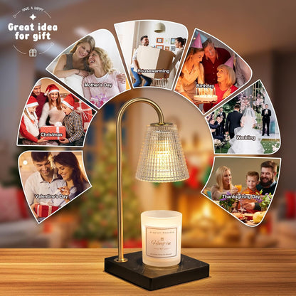 Hong-in Candle Warmer Lamp with Timer, House Warming Gifts New Home Decor | Dimmable & Adjustable Height, Electric Wax Warmer for Scented Wax Jar Candles,Gifts for Women Mom Sister