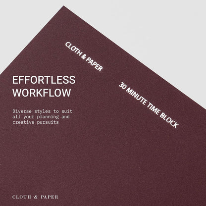 Cloth & Paper Travel Notebook | Daily Wellness Planner – Smoked Salt | Pocket Plus Wellness Planner 3.2" x 6" | Habit Tracker & Self Care Journal for Goals, Gratitude & Reflection – Soft Touch Cover
