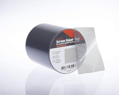 by.RHO Screen Repair Tape – Strong Self-Adhesive Window & Screen Door Repair Kit, Fiberglass Screen Patch 2"×33ft, Easy Cut and Apply, Indoor-Safe Adhesive, All-Weather (Black)