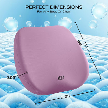 Skechers Seat Cushion Premium Gel & Memory Foam-Office Chair Cushion for Tailbone Pain Relief,Butt Pillow for Office Chair,Car seat Cushion,Long Sitting Office Workers,and Car Drivers,Black