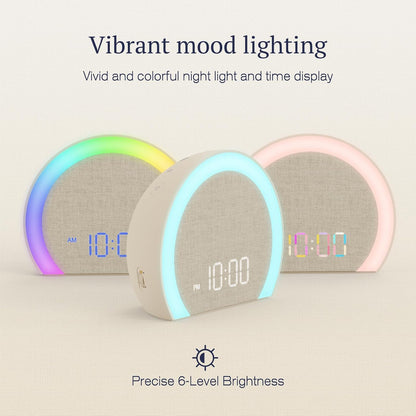 ANJANK Extra Loud Alarm Clock with Wireless Bed Shaker, Vibrating Dual Alarm with Light Wake Up for Heavy Sleepers & Hearing Impaired, 9-Color Night Light, 8 Sounds, 0-100% Dimmer, USB Charger