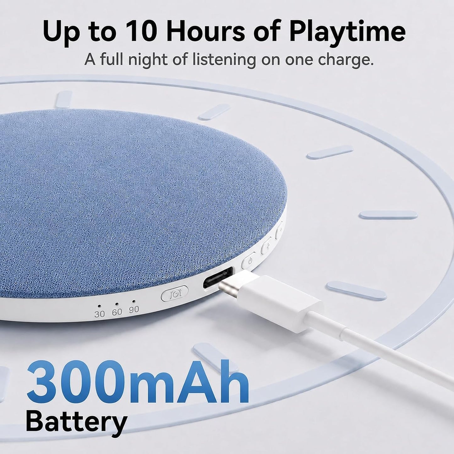 Pillow Speaker for Sleeping, Headphone-Free Mini Bluetooth Speaker Under Pillow, White Noise Sound Machine with Pink Noise, Auto-Off Timer for Side Sleeper