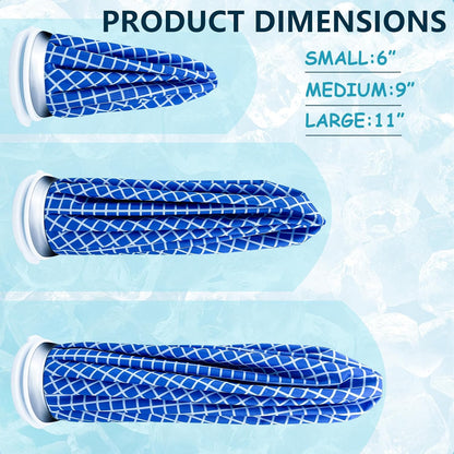 Ice Bags for Injuries, Classic No-Leak Elastic Breathable Ice Pack, Cold and Heat Treatment Ice Bag, Can Relieve Headaches, Migraines, Sports Injuries Swelling Pain, 3 Sizes (6"/9"/11") (4 Sets)