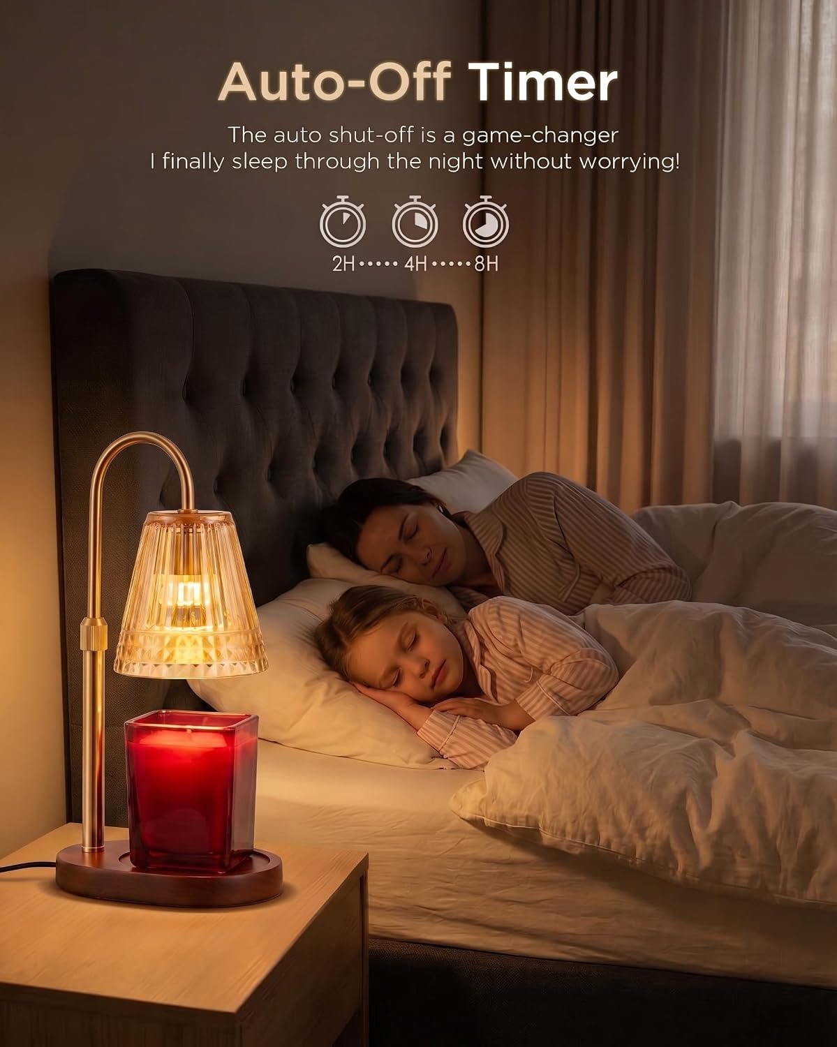 Candle Warmer Lamp with Timer Dimmer, Flameless Candle Warmer for Jar Candles, Height Adjustable Wax Warmer, House Warming Gifts New Home Decor, Birthday Gifts for Women (2 Bulbs Included)
