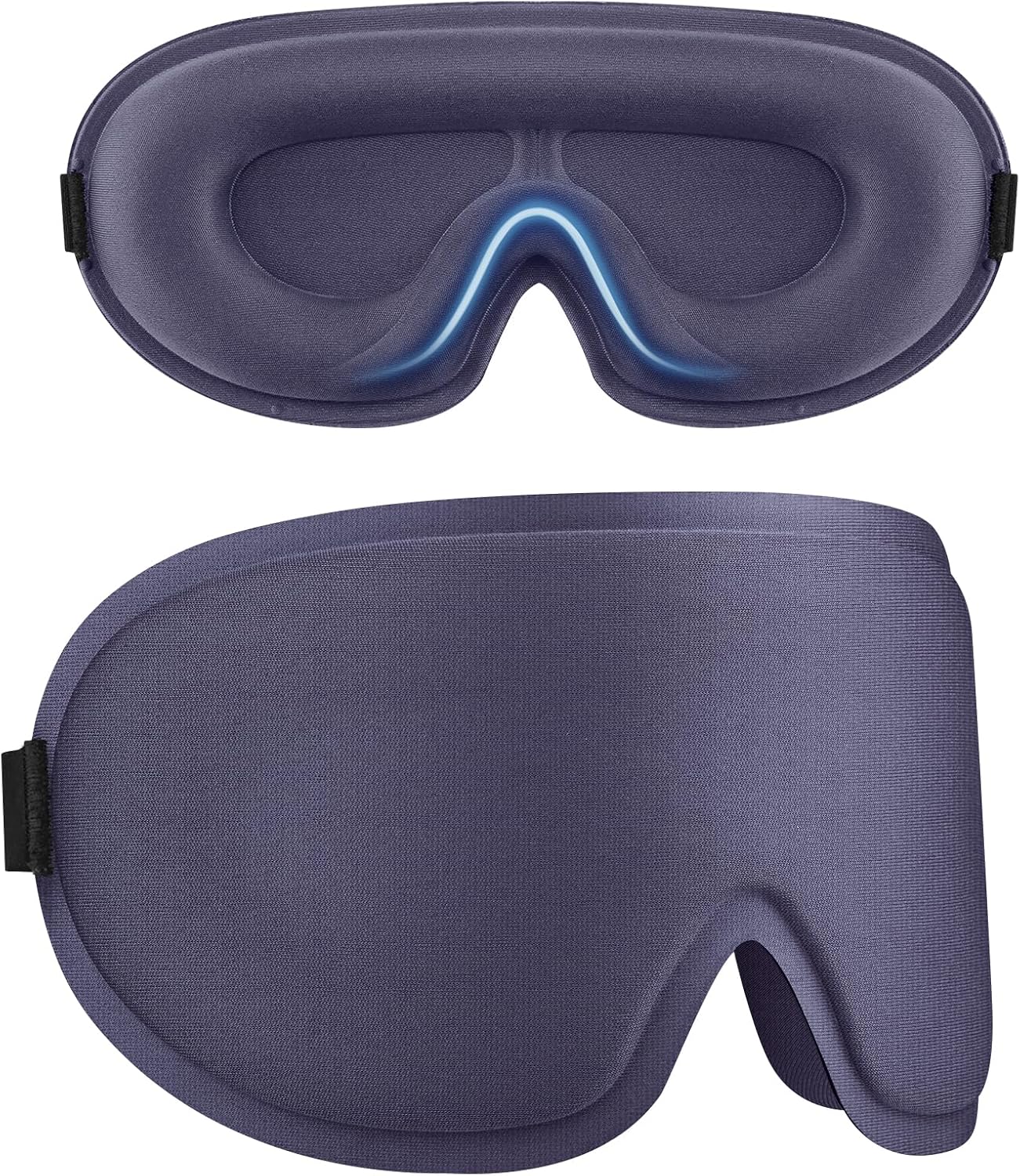 2 Pack Sleep Mask for Side Sleeper, Complete Light Blocking 3D Sleeping Eye Mask, Soft Breathable Eye Cover for Women Men, Travel, Nap, Relaxing Zero Pressure Night Blindfold (Pink+Purple)