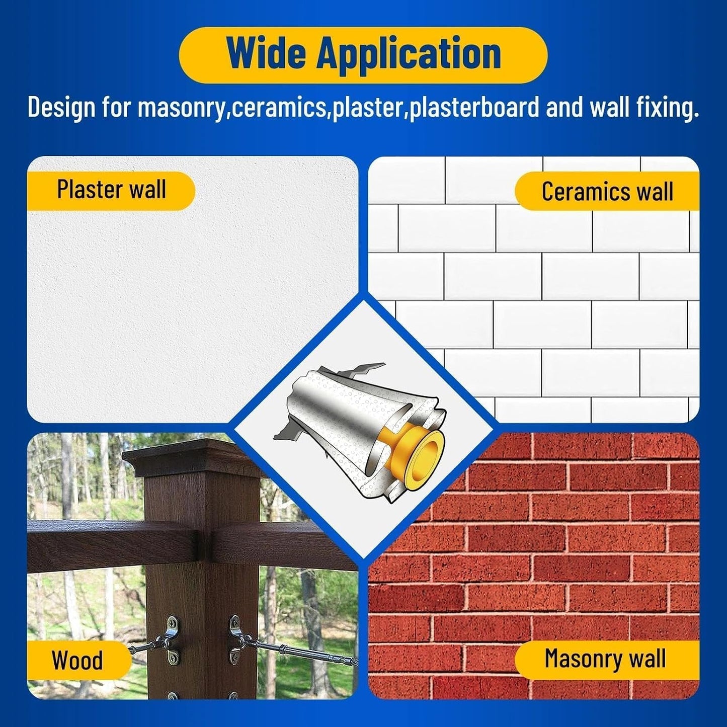 Kenbry Drywall Anchor Repair Kit,1.96' x 39.37' Patch Easy Cut for Fast Loose Anchors Fix, No Need to Redrill or Fill, Ideal for Most of Surfaces