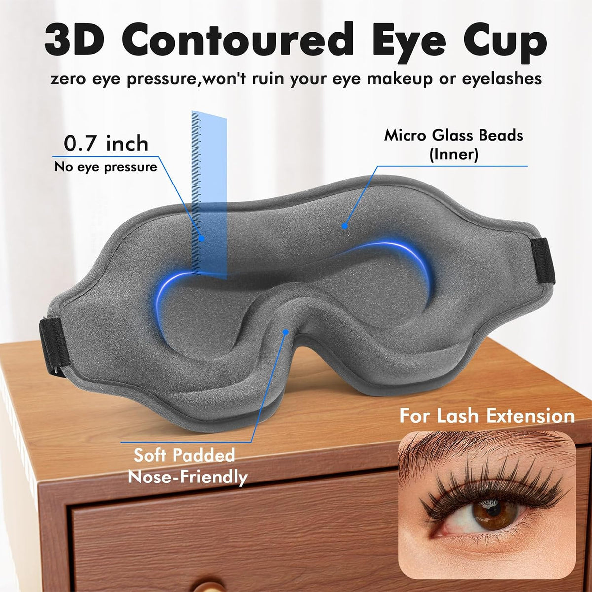 3D Weighted Eye Mask for Lash Extensions, Eye Covers for Sleep