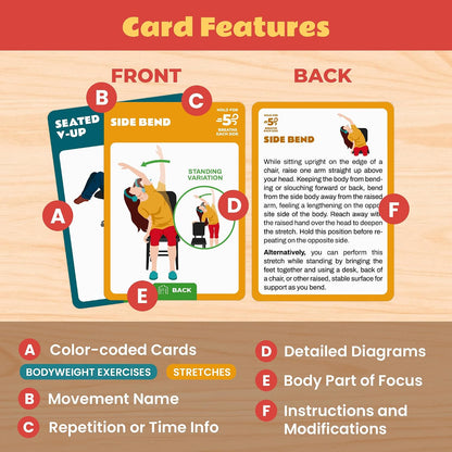 75 Desk Workout Cards - Desk Exercise and Stretching Deck for the Office