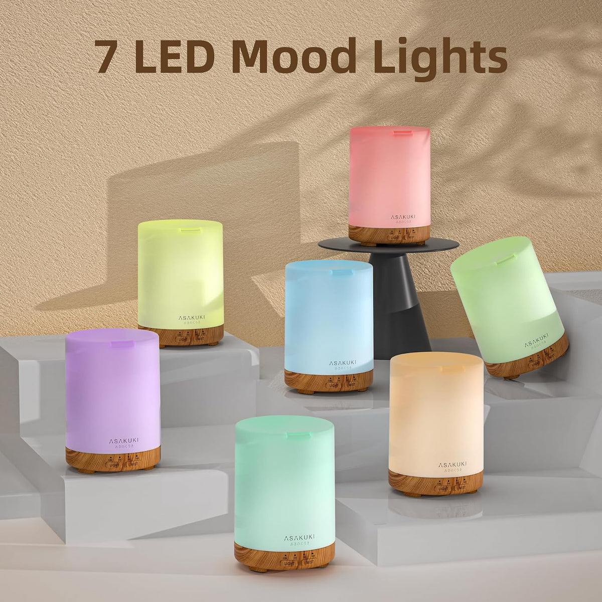 ASAKUKI Essential Oil Diffuser for Home 300 ml Quiet