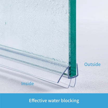 2-Pack ShowerDoor Bottom Seal 3/8" x 36" Polycarbonate Frameless Ultra Clear Shower Door Seal Strip for Glass Doors Stop Leaks and Create a Water Barrier Replacement Shower Cubicle