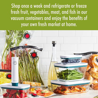 For food to stay fresh up to 5X longer, pump required (not included).