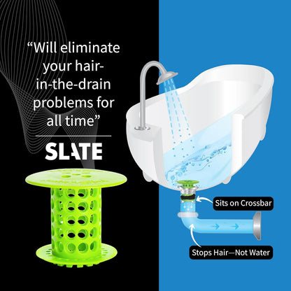 TubShroom Bathtub Drain Hair Catcher – in-Drain Tub Strainer & Clog Prevention Protector, Fits Standard 1.4”–1.75” Tub Drains, Easy Clean, Captures Human & Pet Hair Out of Sight (Gray)