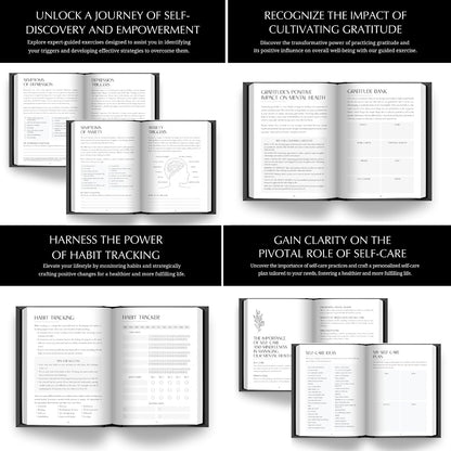 Mental Health Journal - 100-Day Guided Journal with Prompts for Self-Care, Mindfulness, Anxiety & Depression relief - Mood, Wellness & Emotions Trackers