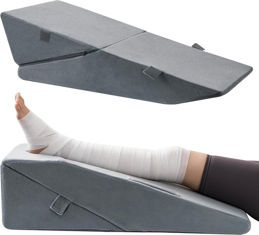 Ganondorf Adjustable Knee Wedge Pillow for Sleeping, Orthopedic Leg Elevation Pillow with Foam, Leg Pillow for Side Sleepers, Knee, Hip & Back Pain Relief, Sciatica, Swelling, Edema, Circulation