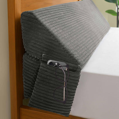 HIGOGOGO Queen Size Wedge Pillow for Headboard Gap - Multi Functional Mattress Wedge Bed Gap Filler Close The Gap (0-7") Between Your Mattress and Headboard or Wall (Grey 60"x11"x9")