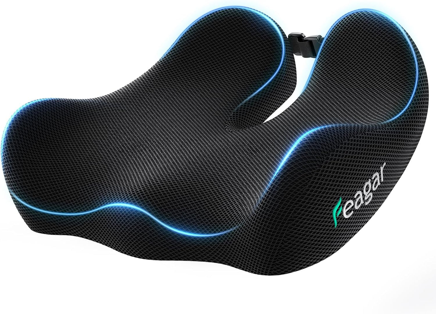 Seat Cushion for Office Chair - Memory Foam Tailbone Cushion | for Desk Chair, Car Seat and Wheelchair - Ergonomic Chair Pad for Hip and Lower Back Comfort - Washable Mesh Cover