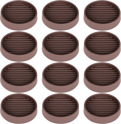 2X2 Round Rubber Caster Cups, Non Slip Furniture Pads - 4 Pack | Anti-Slip Gripper, Anti Skid Furniture Feet, Anti Slide Floor Protector for Bed Couch Table Chair Stoppers, Black