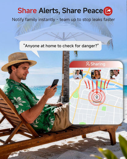 Heiman Water Leak Detector, 3 Pack Water Sensor Alarm for Home,with Gateway | 10-Year Battery-Powered Smart WIFI Water Alarm Flood Sensor for Home/Basement/Sump Pump,Real-Time App Alert and Sound Alarm