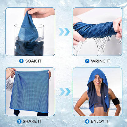 Cooling Hoodie Towel 3 Pack, Quick Drying Cooling Neck Wraps