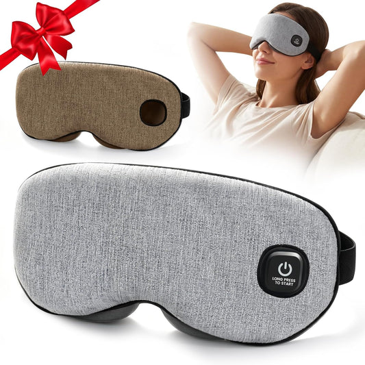 Akakios Heated Eye Mask for Dry Eyes, Cordless Eye Heating Pad with 3 Temperature Modes, Improved Sleep, Eye Warmer Compress for Travel with Replaceable Washable Cover (Gray)