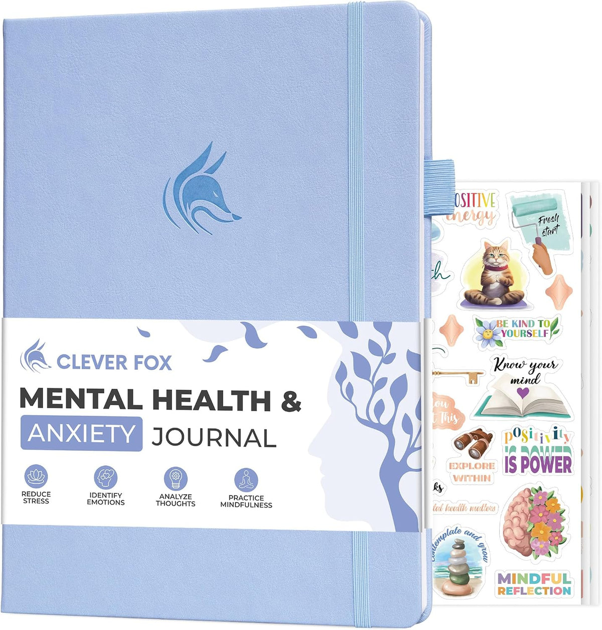 Clever Fox Mental Health & Anxiety Journal CBT Prompts 5.8x8.3 Lavender