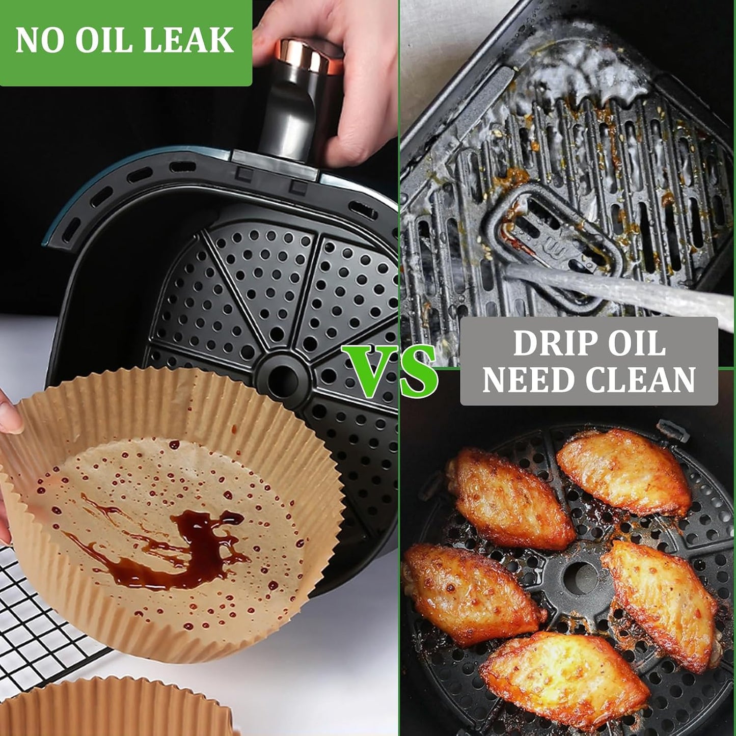 200PCS Air Fryer Liners for Ninja: Higher Non-Stick Disposable Parchment Paper Liner for Ninja DZ201/DZ401 Dual Airfryer Baking - Food Grade Ninja Air fryer Accessories (Rectangle - 8.6 x 5.5 inch)