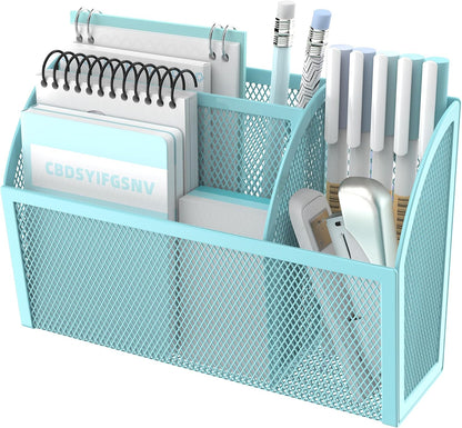 3-Grid Magnetic Pencil Holder, Strong Magnet Locker Organizer, Black | Mesh Magnetic Shelf, Marker Holder Perfect for Whiteboard, Refrigerator and Locker Accessories