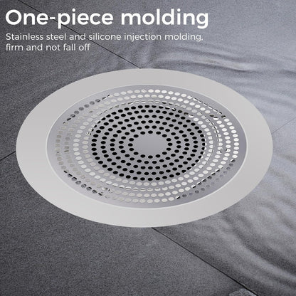 Shower Hair Drain Catcher, Stainless Steel 5.7in Bathtub Drain Protector | Wide rim design for tight bathtub adhesion,easy to clean and trap hair effectively,ideal for families with pets and long hair