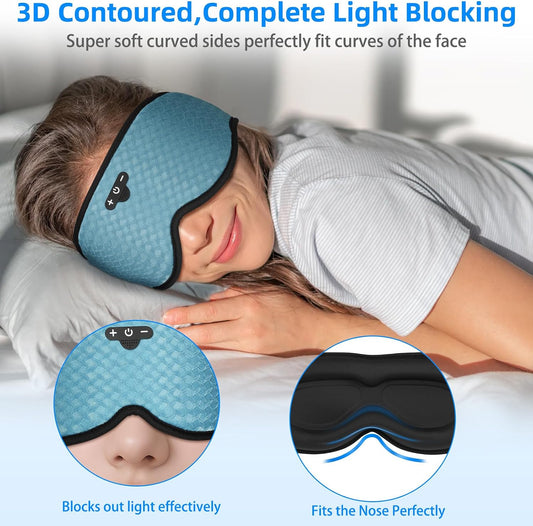 3D Sleep Mask with Bluetooth Headphones, Adjustable Bluetooth Eye Mask