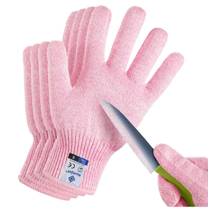 Cutting Gloves, Food Grade Level 5 Protection, Safety Kitchen Cut Gloves for Oyster Shucking, Fish Fillet Processing, Mandolin Slicing, Meat Cutting and Wood Carving. (Violet-Medium 2 Pairs)