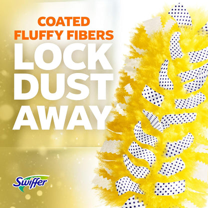 Swiffer Duster Kit with 3 ft Extendable Handle, Dusters for Cleaning, Set Includes 1 Extension Pole and 12 Heavy Duty Dusting Refills Dust Cleaner, Long Extended Wand for Ceiling Fans and Walls