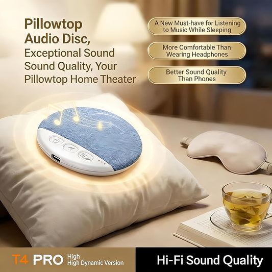 Pillow Bluetooth Speaker for Sleeping - Under Pillow, Sleep Timer, White Noise, 48H Battery, Type-C, Hi-Fi Sound, Private Listening