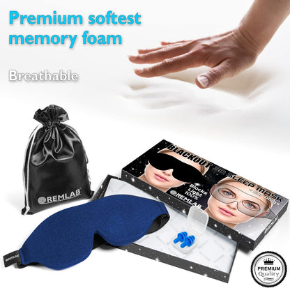 Eye Mask for Sleeping Women and Men, Eye Covers for Sleeping, Eye Mask Sleep Blind Fold Cover, Comfortable Cooling Padded Memory Foam Airplane 3D Blindfold Night Masks (Slumber Blue)