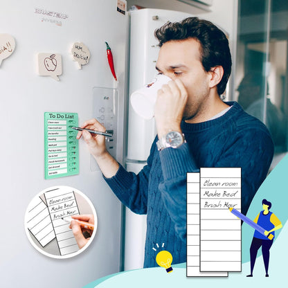 Chore Chart for Kids: Dry Erase Visual Schedule, Magnetic Bedtime/Morning Routine Chart - Toddler Chore Board, Checklist, To Do List for Kids (2 morning checklists, 2 bedtime checklists)