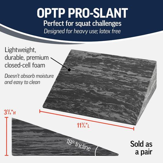 OPTP PRO-Slant – Professional Foam Incline Squat Wedge Pair and Slant Board for Squats- Workout Squat Wedges for Rehabilitation and Stretching of the Calf, Ankle and Foot
