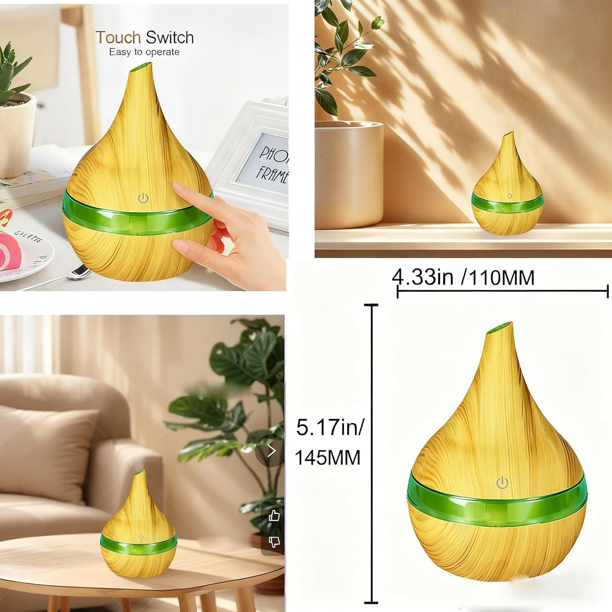 300ml Cool Mist 7 Colorful Lights Humidifier, 10-20 Hour Runtime for Plants